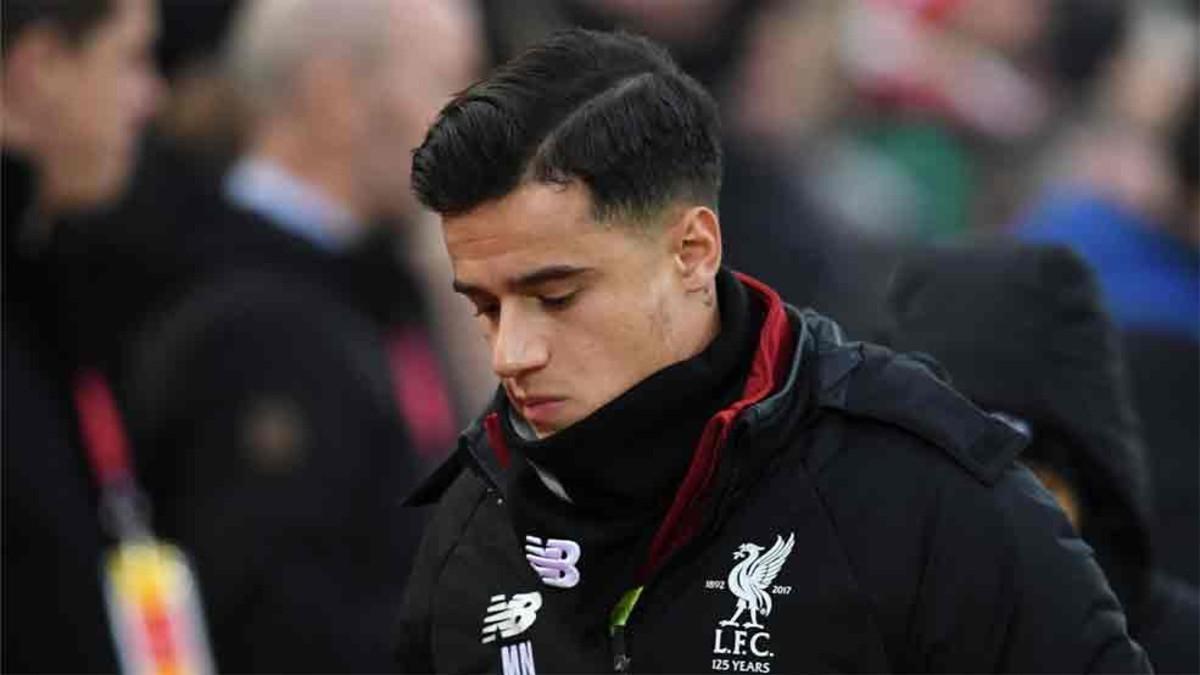 A Coutinho no le gustó su suplencia en el derbi de Anfield