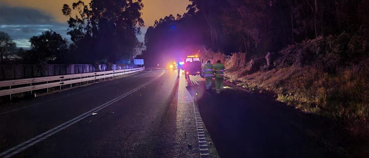 El lugar en el que se produjo el accidente, a la entrada de Vilagarcía desde Cambados.