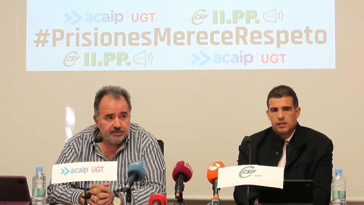 El presidente de Acaip-UGT, José Ramón López, y el de CSIF-Prisiones, Jorge Vilas.