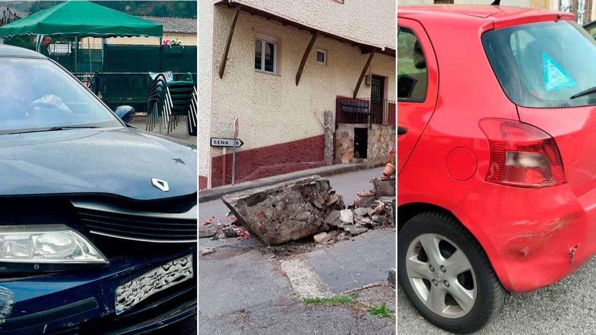 Los dos coches y la vivienda implicados en el suceso.