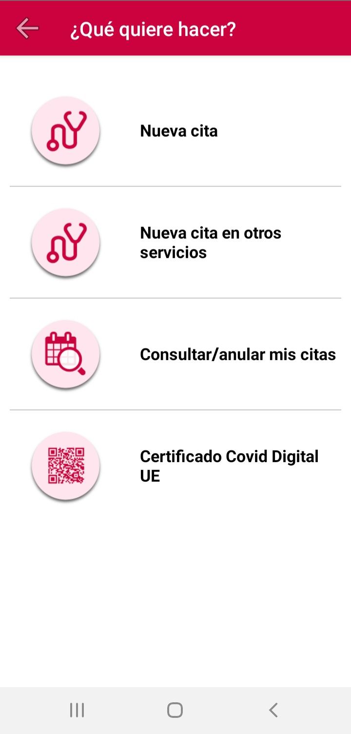 Seleccionar opción Certificado Covid Digital