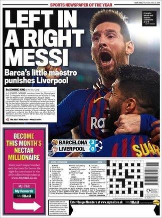 Portada MAIL SPORT jueves 2 de mayo de 2019