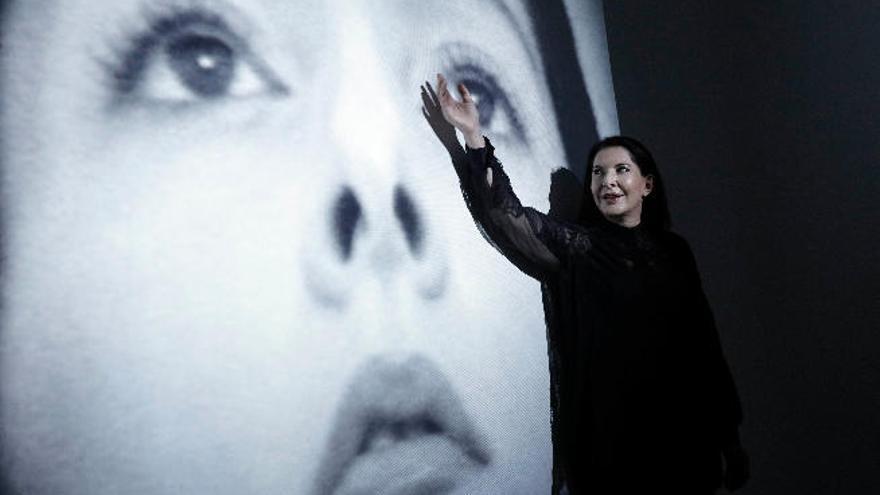 Marina Abramovic bei einer Pressekonferenz in Palma am Montag (15.5.) vor dem Video zu &quot;Freeing The Memory&quot;.