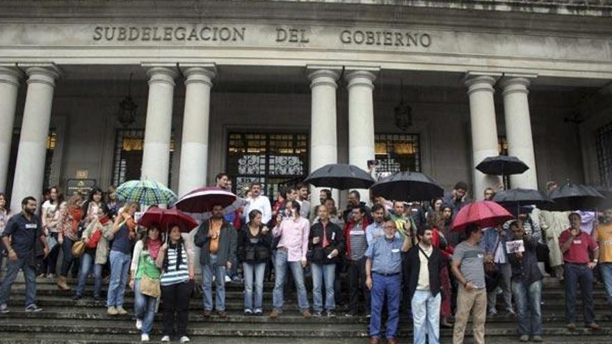 Concentración en Pontevedra en apoyo a Rafael Estévez