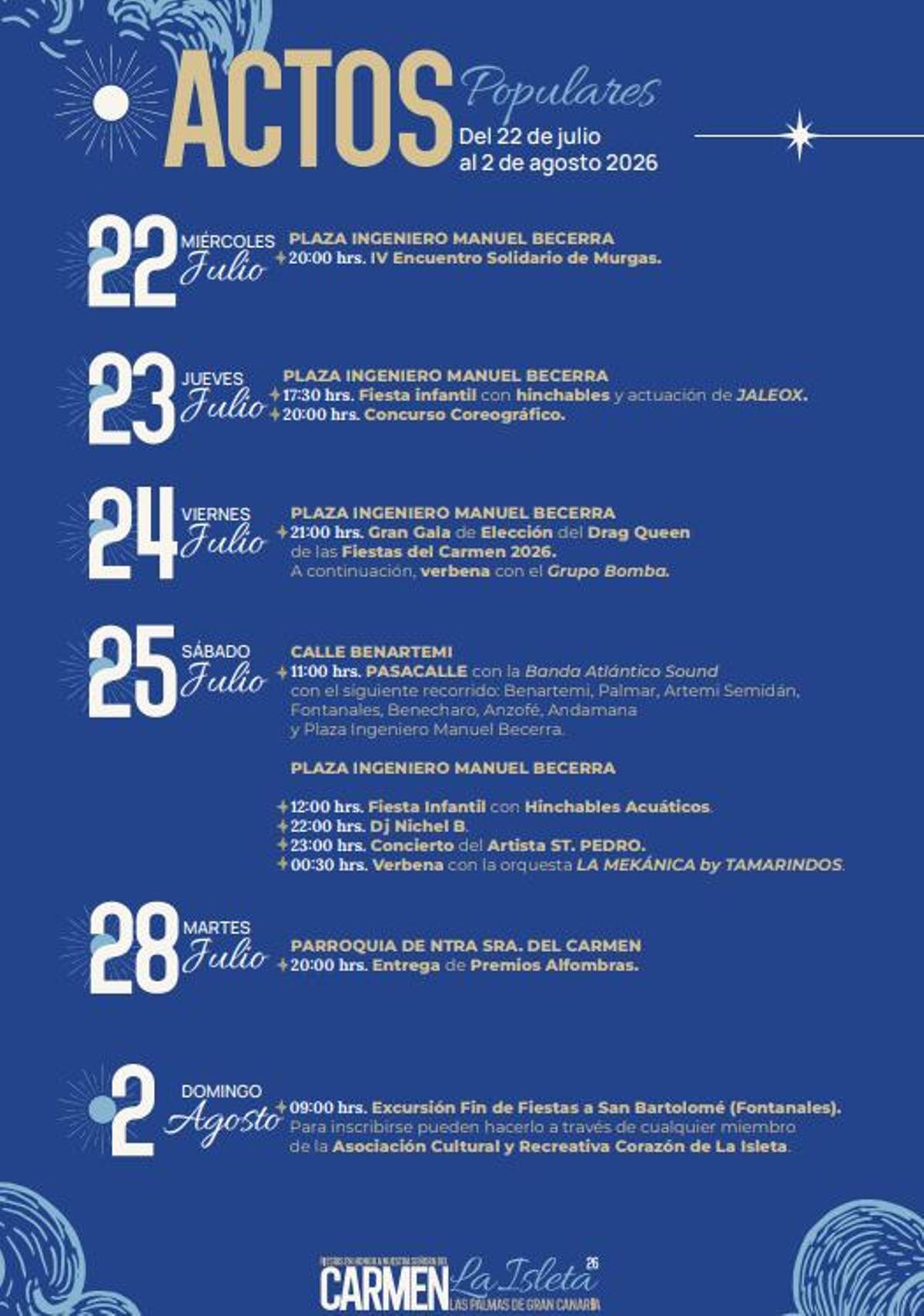 Actos del fin de semana en La Isleta.