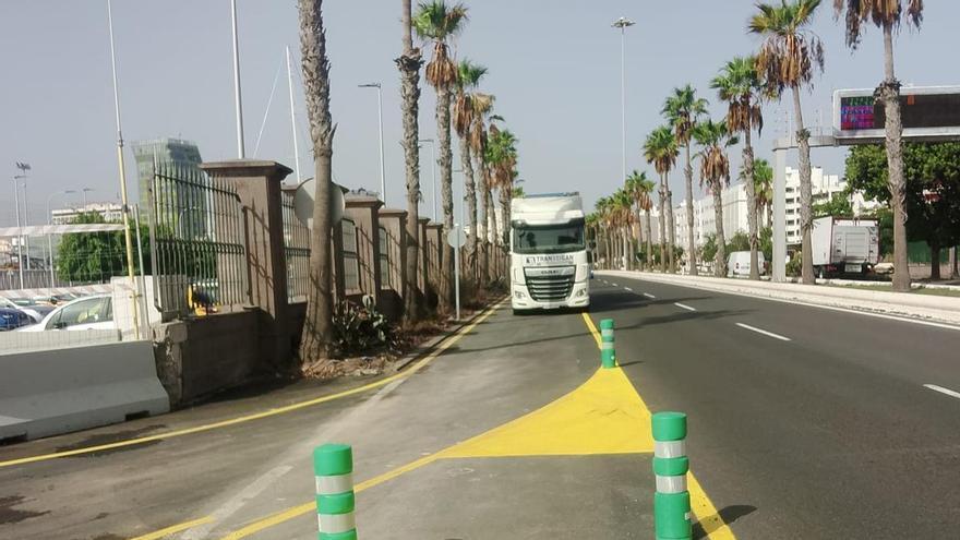 El Puerto de Las Palmas estrena un ramal provisional para aliviar Belén María durante las obras de soterramiento