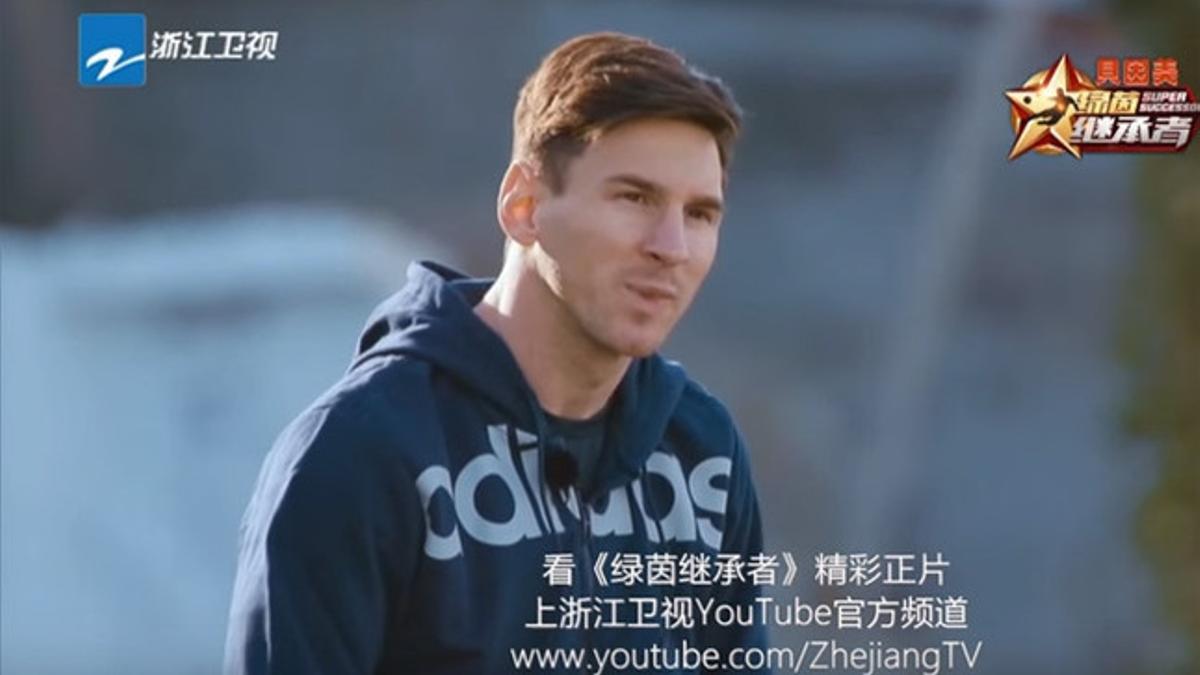 Messi mostró sus habilidades en la televisión china