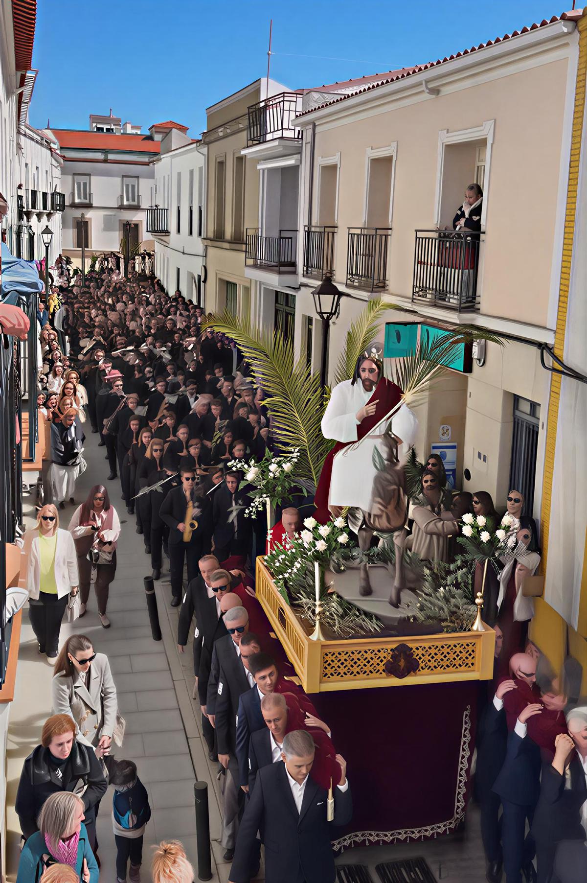 La Borriquita en su recorrido por la calle Doctor Alarcón