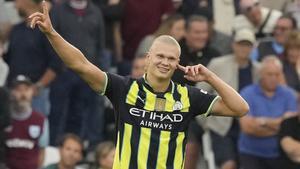 Haaland celebra uno de sus goles