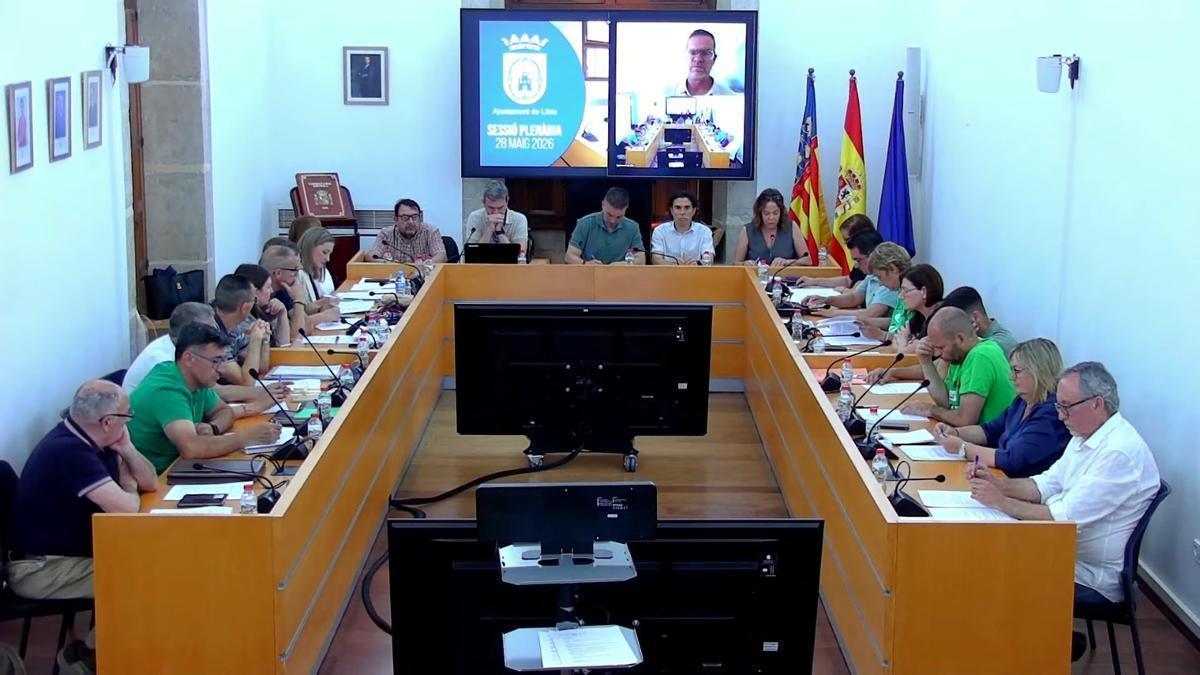Un momento durante la sesión plenaria del pasado 28 de mayo en el Ayuntamiento de Llíria.