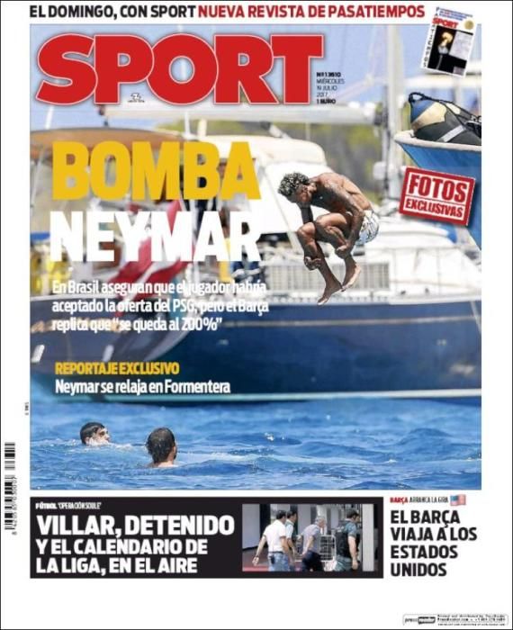 Portadas miércoles 19 de julio de 2017