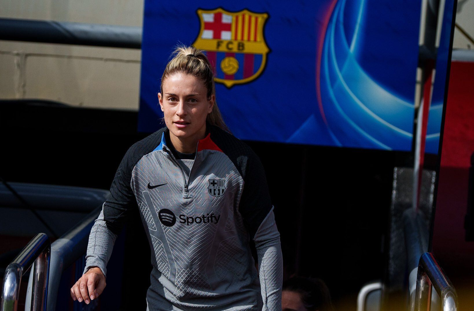 Alexia Putellas durant el entrenamiento en el Camp Nou previo al partido de Champions contra la Roma