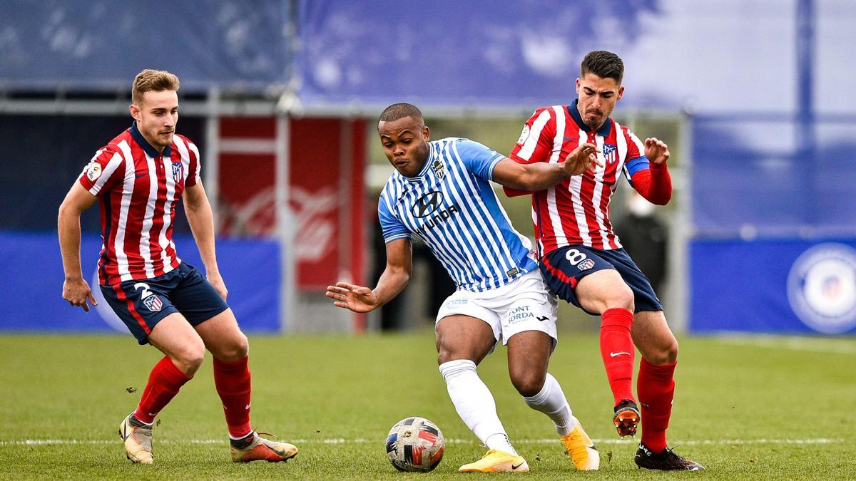 Tanque durante el partido ante los colchoneros.