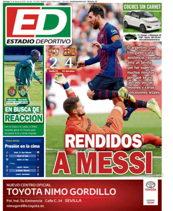 Portada ESTADIO DEPORTIVO domingo 24 febrero 2019