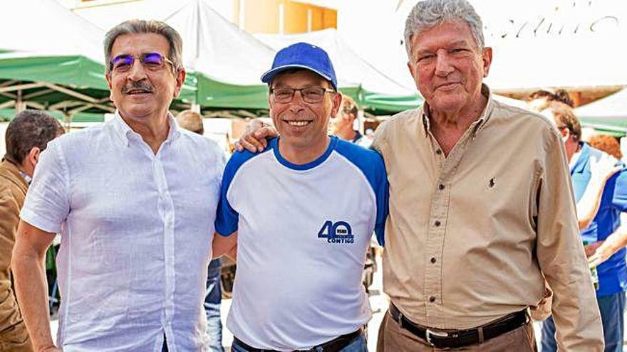 Román Rodríguez, Francisco Atta y Pedro Quevedo, ayer, en Valsequillo.