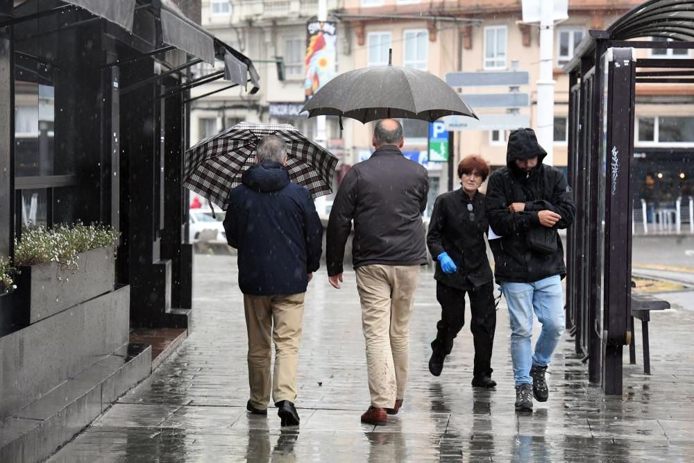 Viento y lluvia en A Coruña por la borrasca Miguel