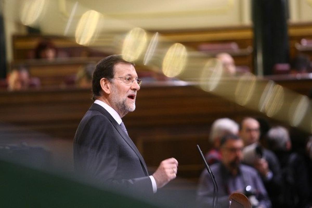 Mariano Rajoy, durant la seva intervenció en el ple sobre el Consell Europeu, aquest dimecres. Mariano Rajoy, durant la seva intervenció en el ple sobre el Consell Europeu, aquest dimecres.