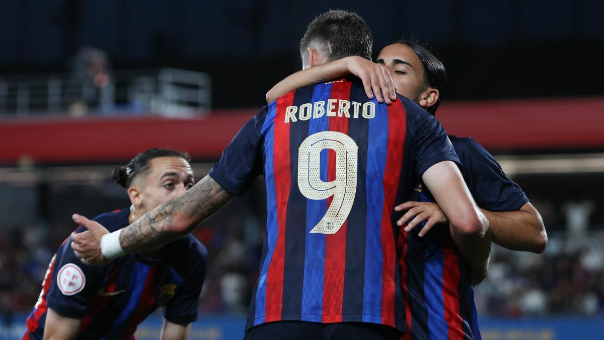 Roberto Fernández, en su etapa en el filial del Barça