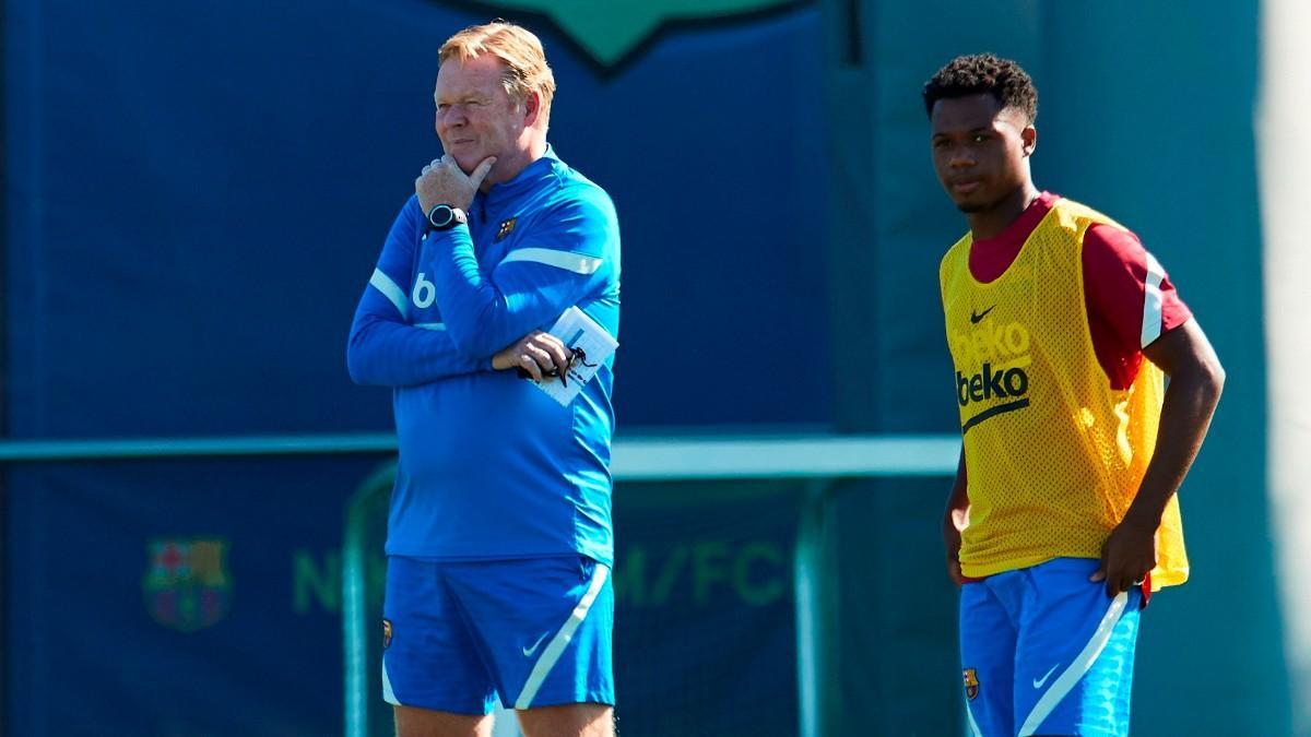 Koeman: "Ansu Fati nos va a dar mucha calidad, pero debemos ir poco a poco"