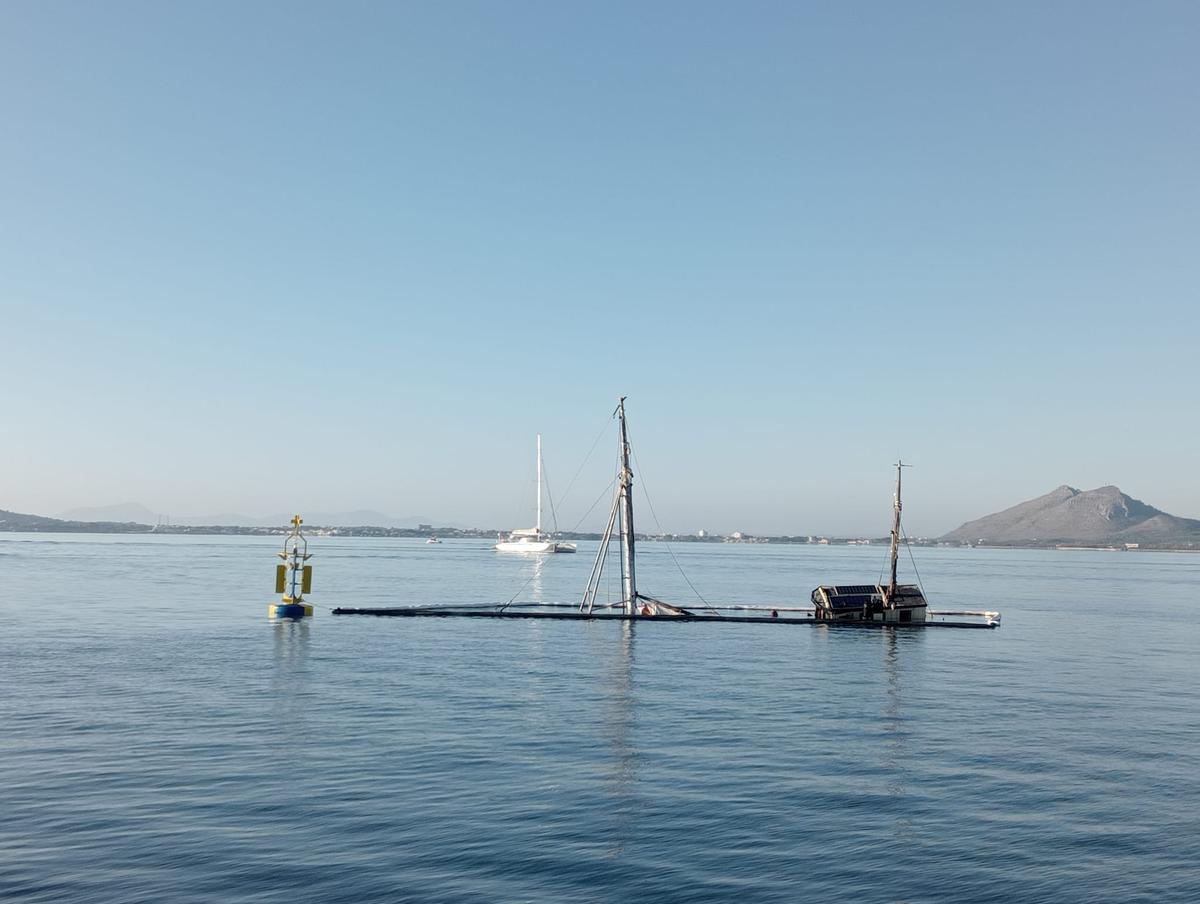 Otra imagen del velero hundido en el Moll.