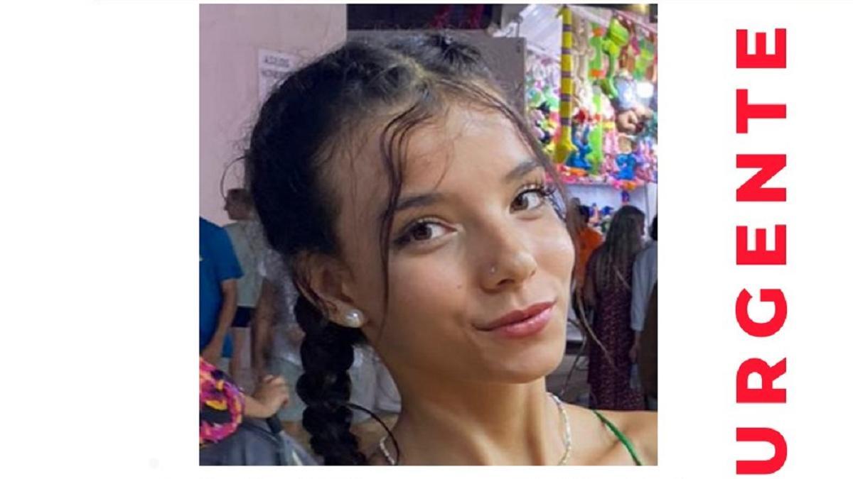 Publicación de SOS Desaparecidos de la joven de Melilla.
