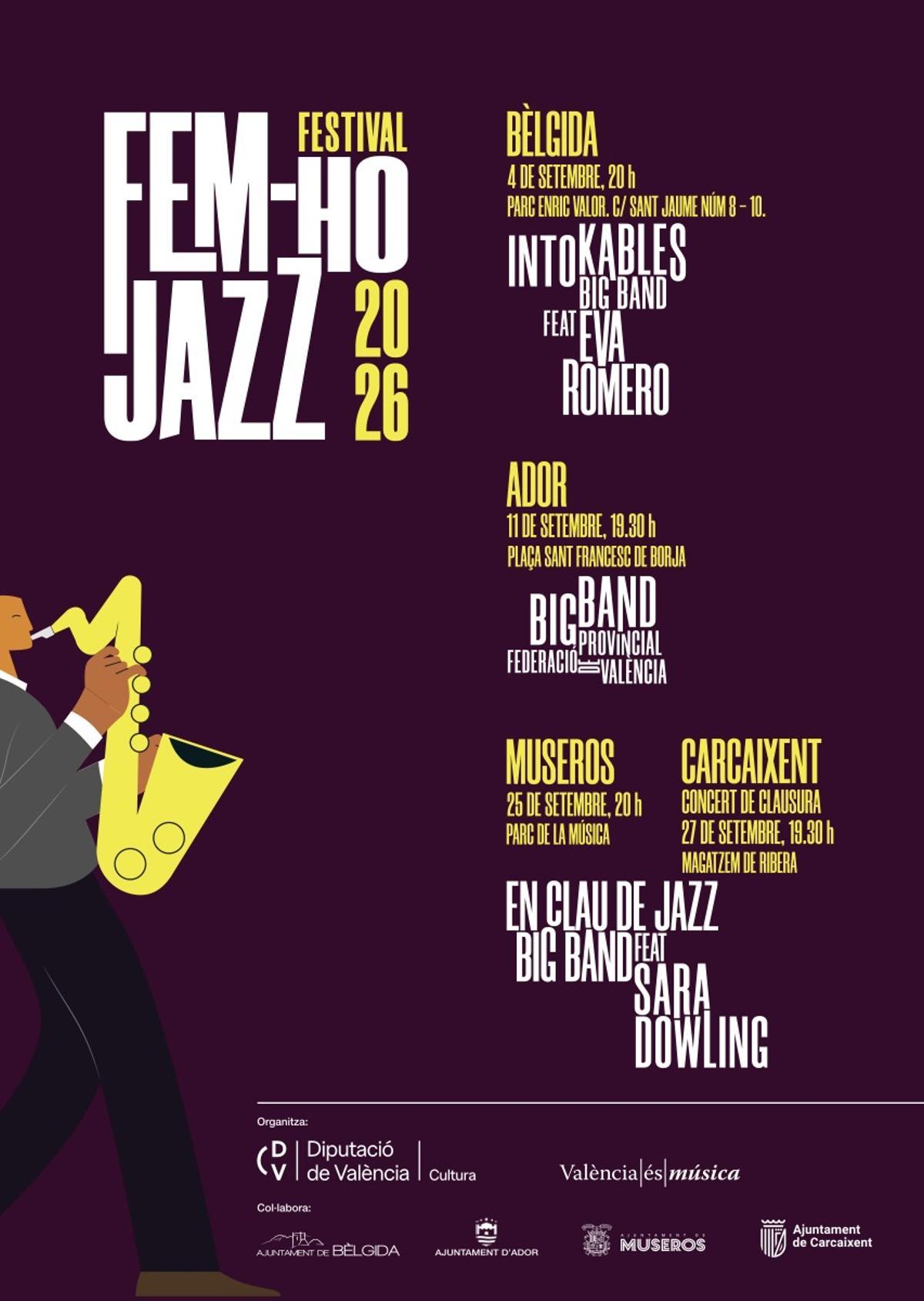 Cartel del festival "Fem-ho Jazz" que llega este viernes a Bèlgida.