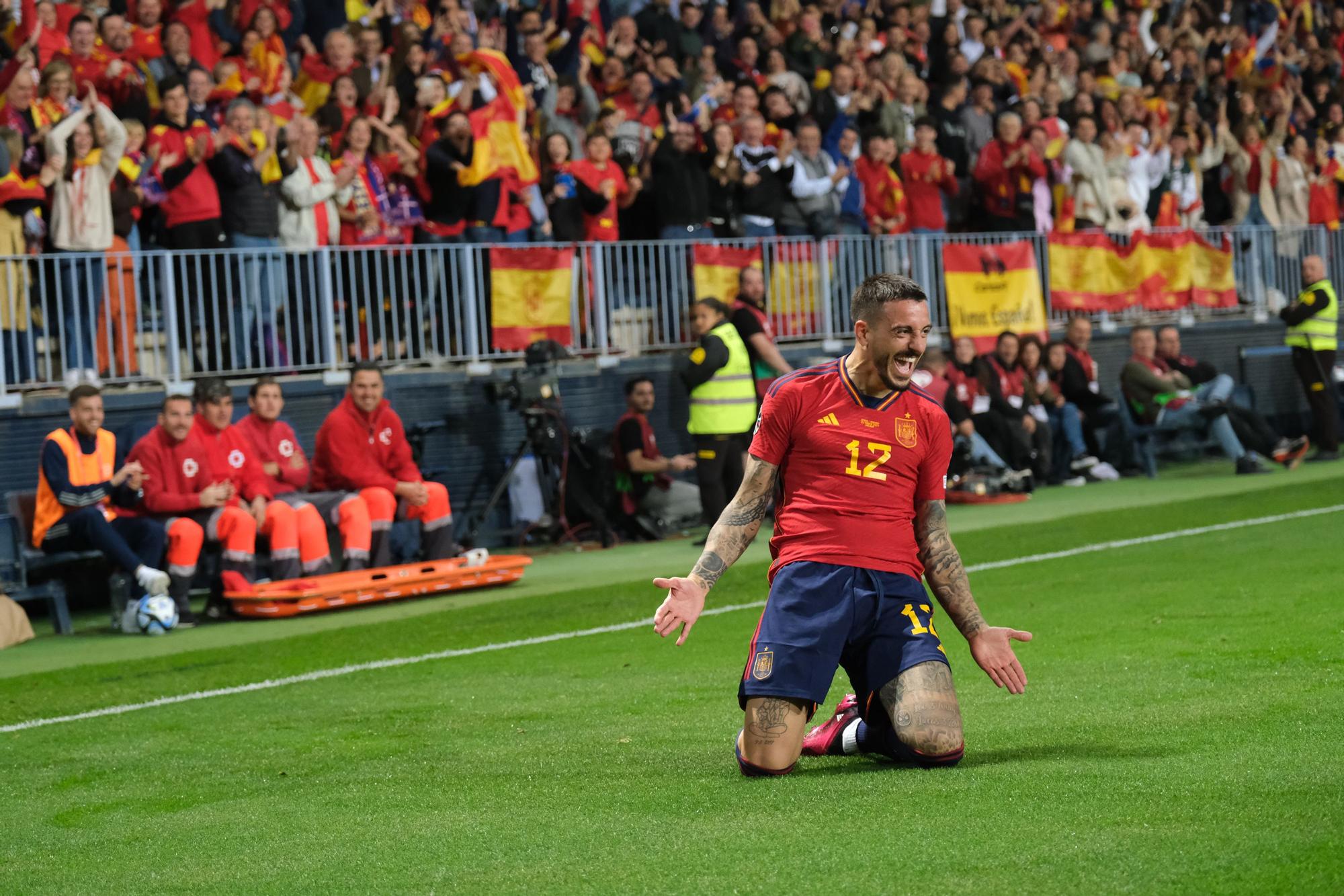 La Roja juega en Málaga contra Noruega, en imágenes