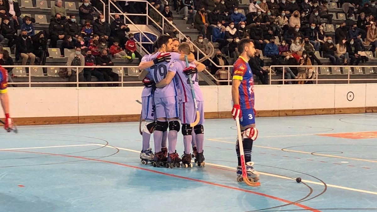 El Barça celebra un gol ante el Alcudiam