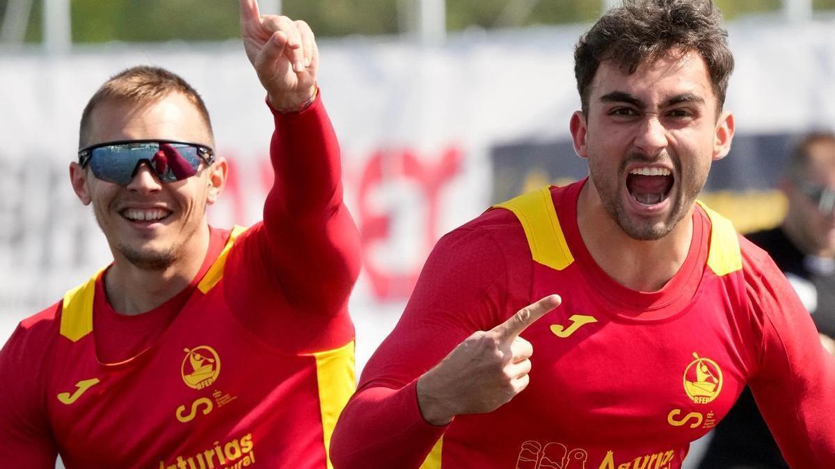 Sieiro y Grijalba celebran su victoria en Brandemburgo.
