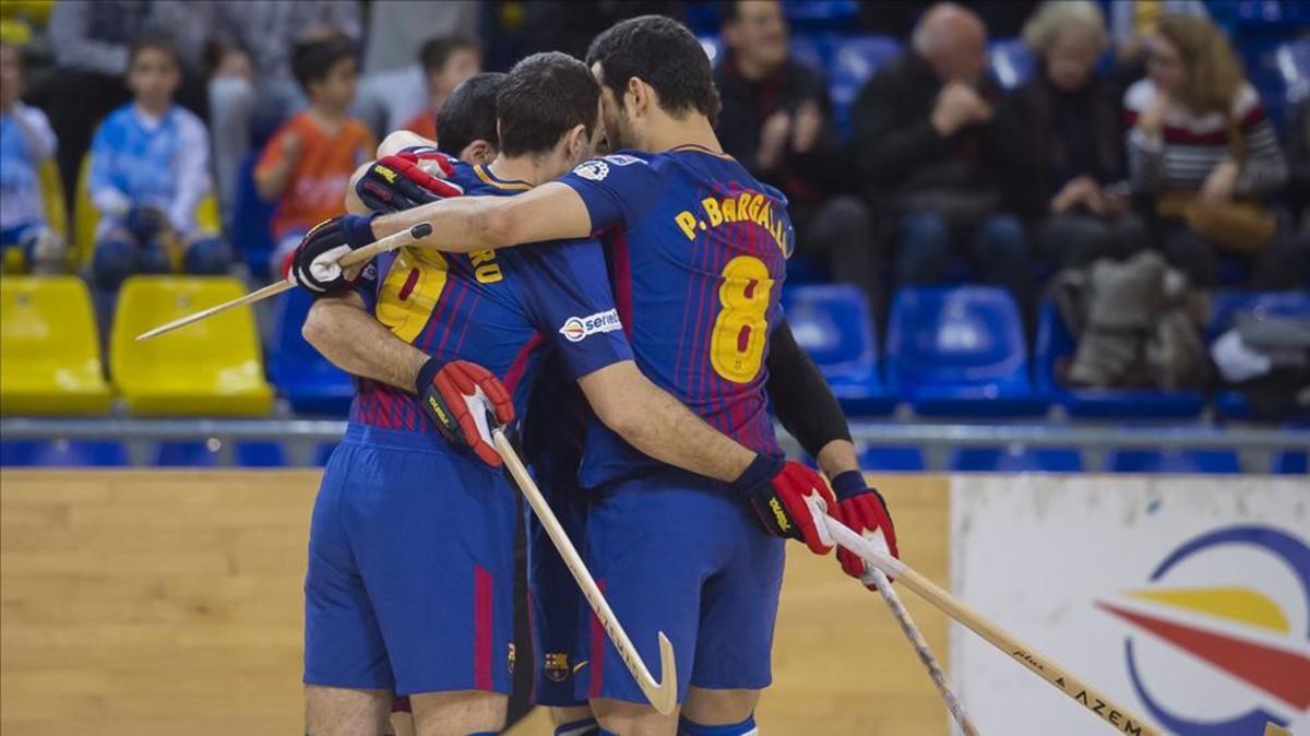 El Barça celebró hasta siete goles ante el Caldes