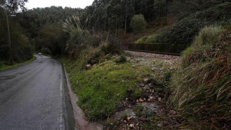 Un tramo de la carretera de El Agüil a Coto Carcedo .