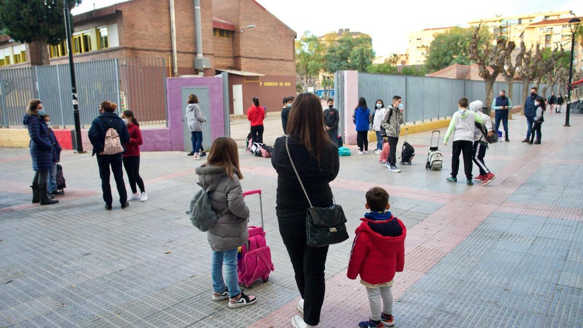 Vuelta al cole en Murcia, este lunes.