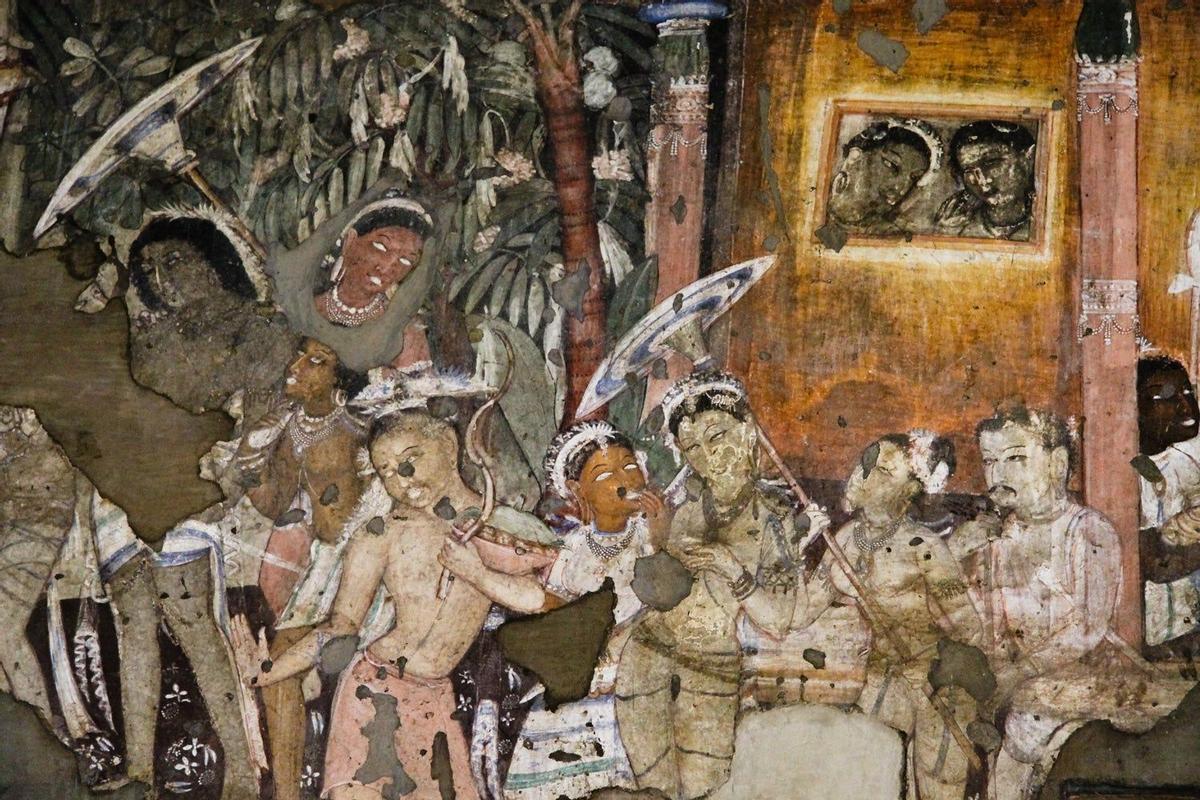 Pintura mural de las cuevas de Ajanta