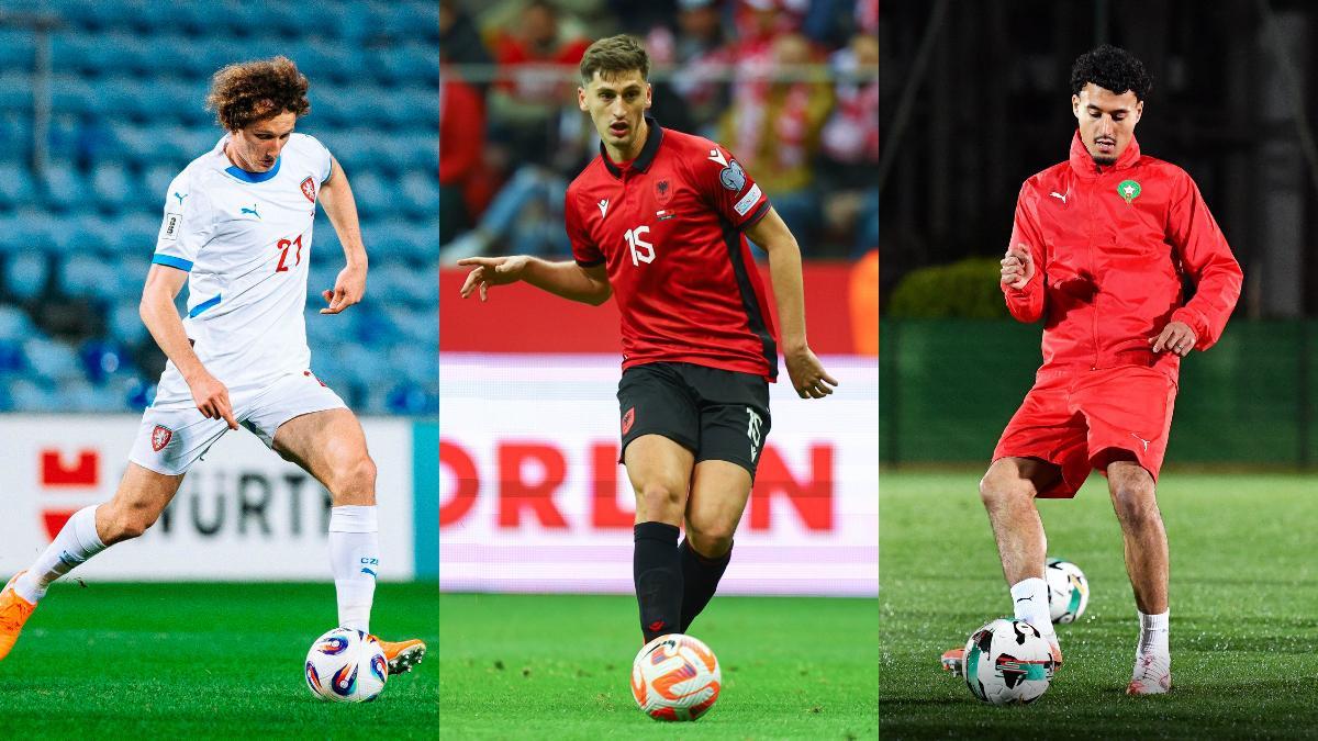 Los tres internacionales del RCD Espanyol: Alex Král, Kumbulla y Omar El Hilali