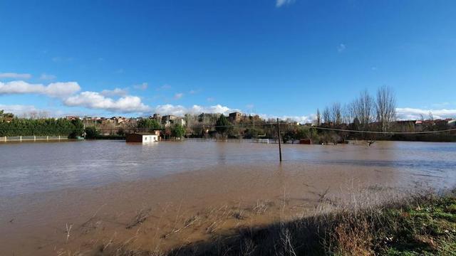 Efectos de las inundaciones de 2010 en la zona de las huertas y la pradera de Benavente.