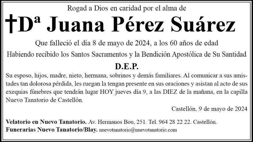 Dª Juana Pérez Suárez
