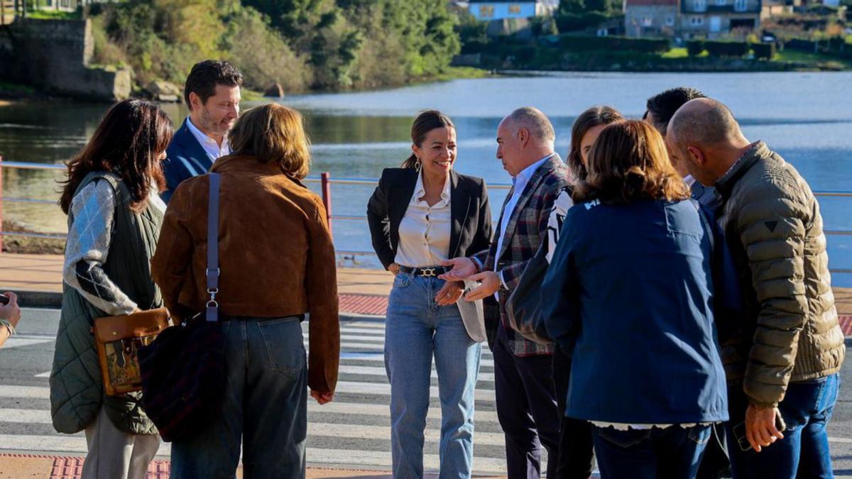 La conselleira a su llegada a Vilanova, esta tarde.