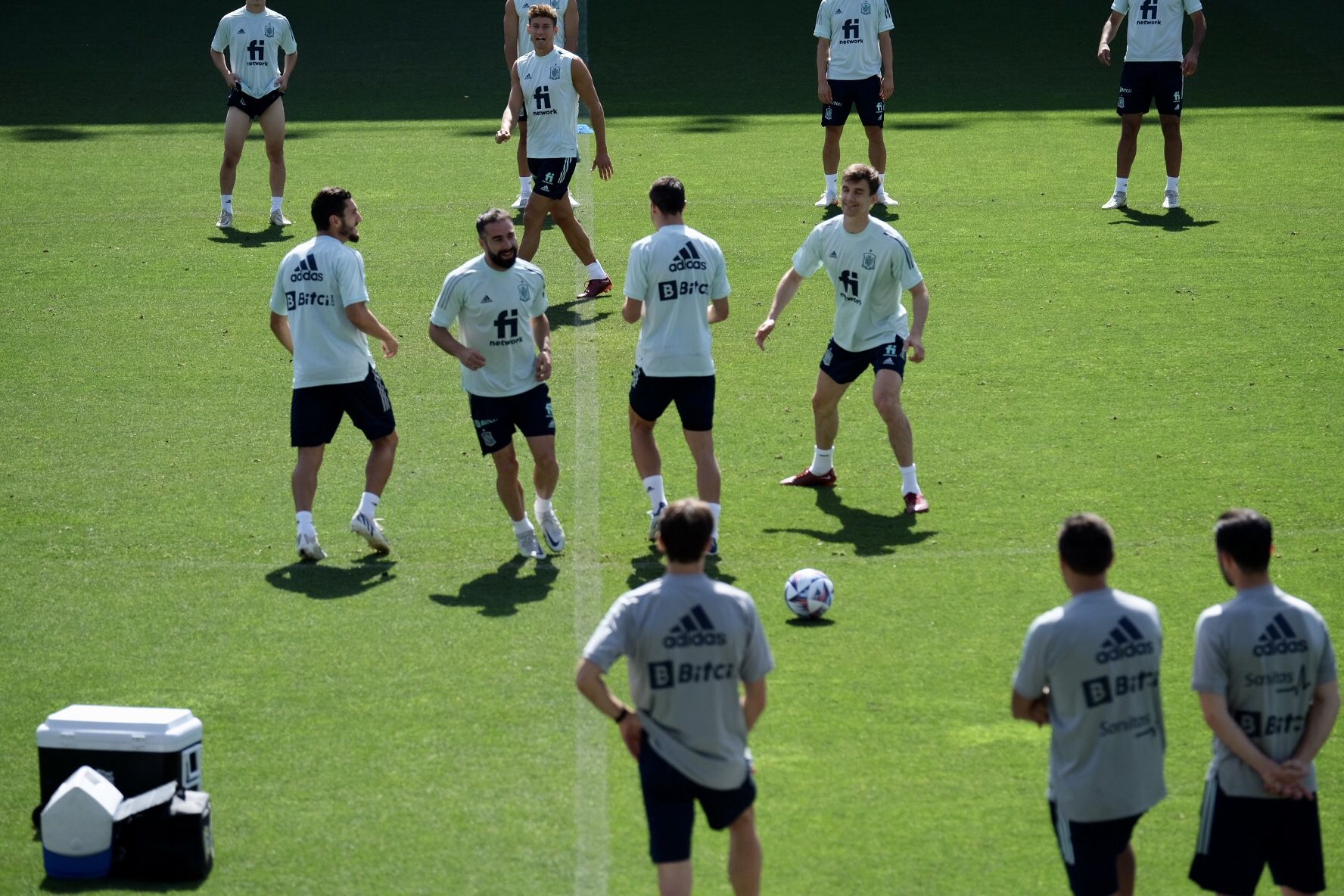 España se entrena en La Rosaleda para preparar el partido ante la República Checa