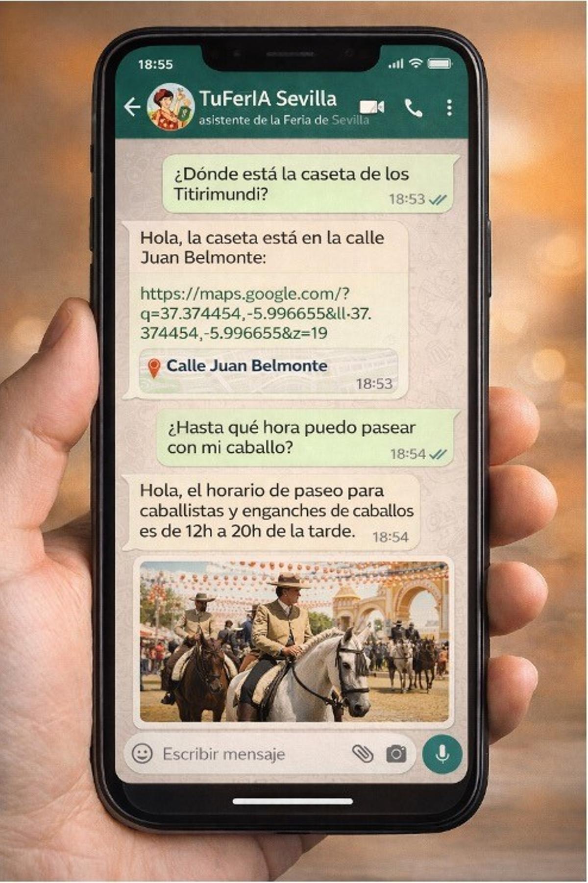 Cada respuesta incluye además la previsión meteorológica hora a hora. Si se espera lluvia, lo sabrás antes de salir de casa sin tener que preguntarlo.