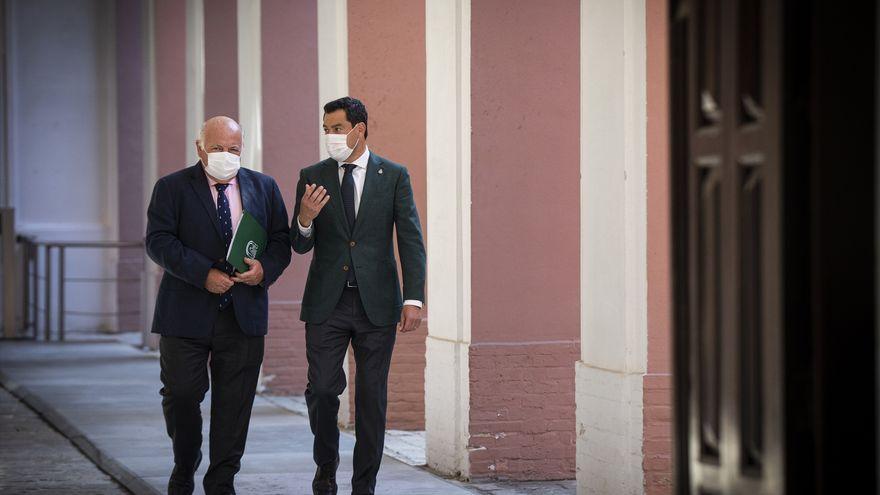 Aguirre pasea con Moreno en San Telmo, sede del Gobierno andaluz.