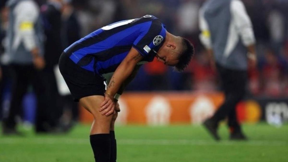 Lautaro Martínez, muy triste tras perder la final de la Champions 2023