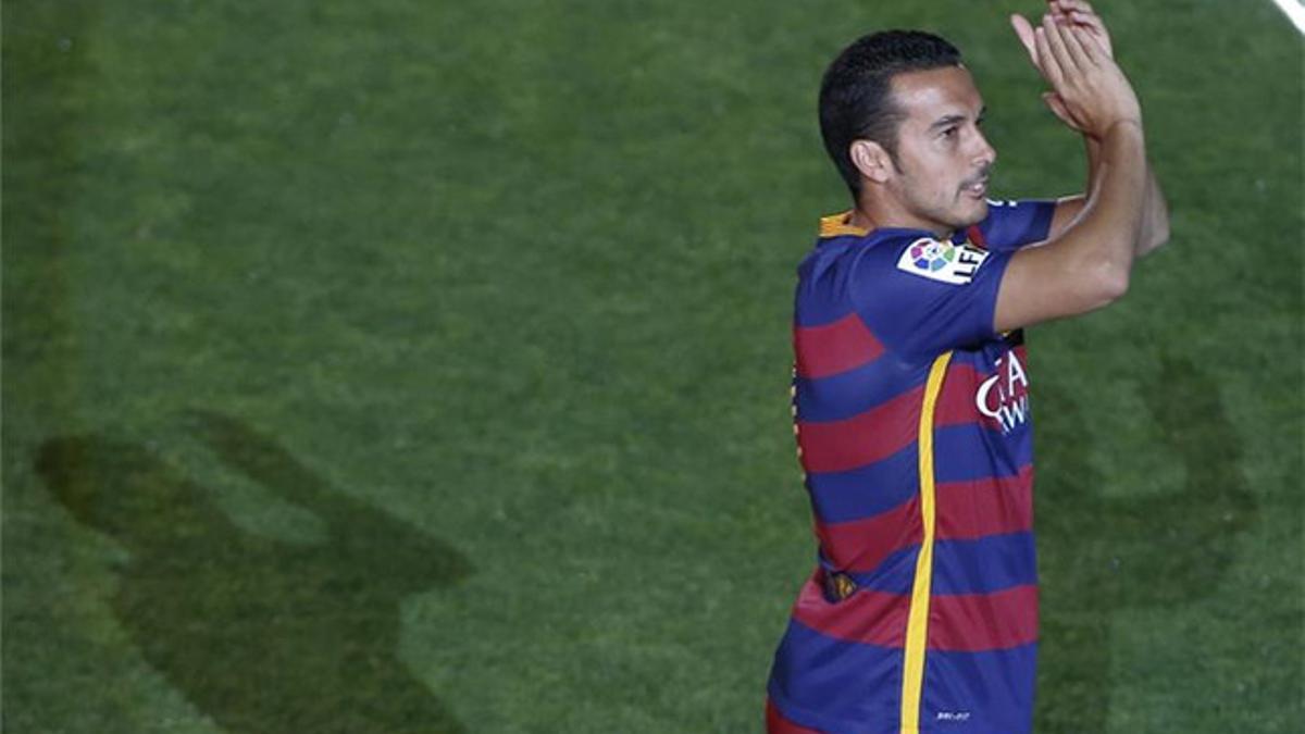 Pedro en el Gamper con la camiseta azulgrana