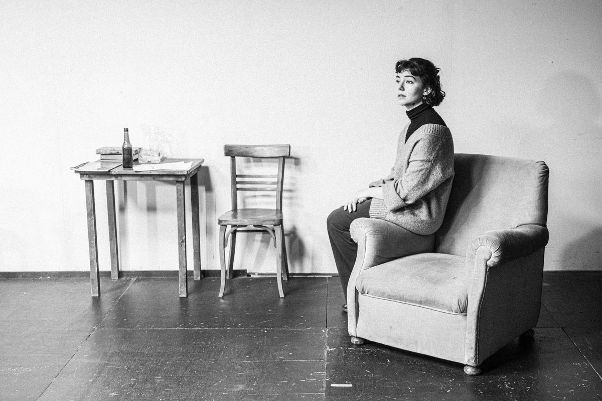 Clara Mir en un ensayo de 'La nit de les tríbades'.