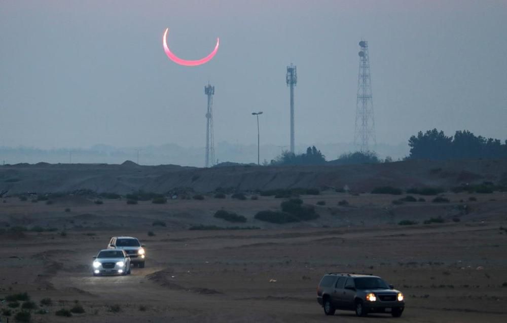 Eclipsi solar anular vist des d'Indonèsia, l'Aràbia Saudita o Tailàndia