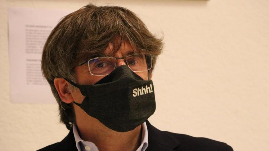 L&#039;expresident Carles Puigdemont durant un acte de l&#039;ANC per la Diada, a Brussel·les el 5 de setembre del 2020