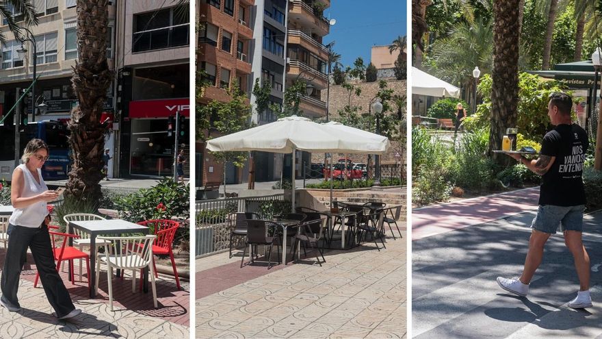 Las terrazas de hostelería se mudan a los paseos en Alicante