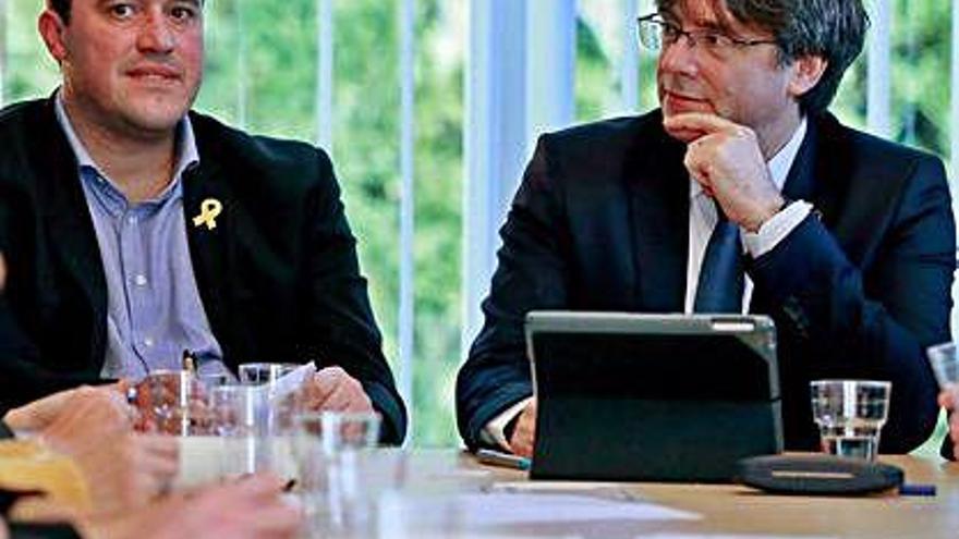 David Bonvehí i Carles Puigdemont, en la reunió d&#039;ahir a Waterloo