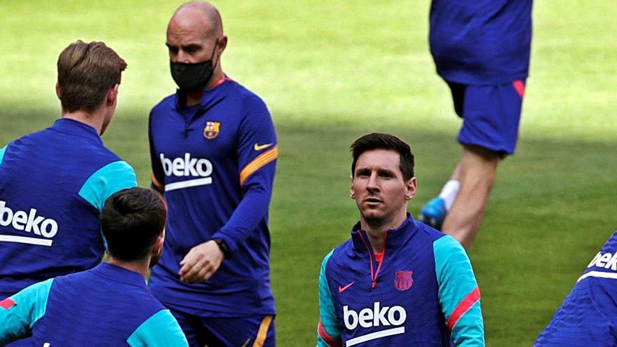 Messi, ayer, en La Cartuja. |  // EFE