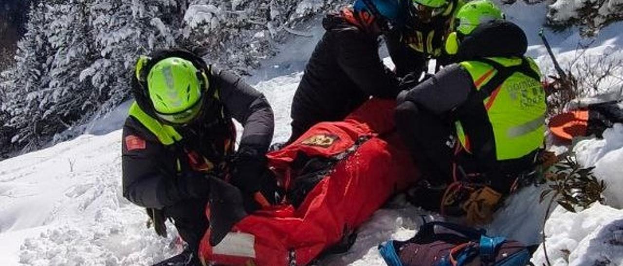 Operación de rescate en el Pirineo.