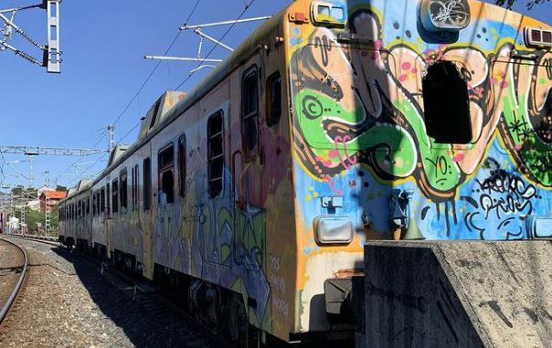 Vagón abandonado en Redondela